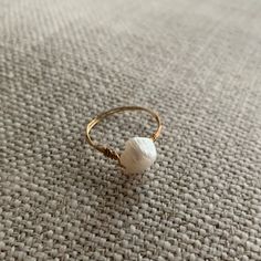 Brand New Pearl Ring With Gold Wire. Minimalist Stackable Adjustable Pearl Ring, White Stackable Open Ring Jewelry, Elegant White Crystal Ring For Everyday, Adjustable Stackable Minimalist Pearl Ring, Elegant Everyday White Crystal Ring, White Stackable Open Ring, White Stackable Rings For Everyday, Adjustable Minimalist Pearl Ring, Everyday Stackable White Rings