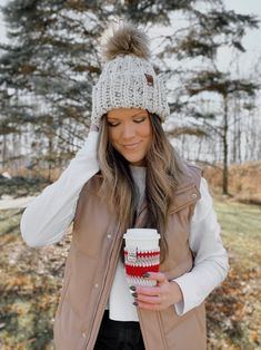 Made in Minny | Dreamer Faux Fur Pom Beanie | White Fleck | Handmade in Minnesota Winter Hat Women, Winter Hats For Women, Faux Fur Pom Pom, Pom Beanie, Crochet Beanie, Fur Pom Pom, Hand Crochet, Minnesota, The Dreamers