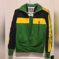 This Is Rare, Worn Once For An Event In Japan In The Mid-Late 2000’s. The Jacket Is A Small. This Is In Pristine Used Condition. Stored In The Closet. As-Is, Please See Photos Green Long Sleeve Track Jacket For Streetwear, Urban Style Fitted Long Sleeve Track Jacket, Fitted Green Track Jacket For Winter, Retro Fitted Track Jacket For Streetwear, Fitted Green Track Jacket For Streetwear, Fitted Winter Track Jacket For Streetwear, Fitted Retro Track Jacket For Streetwear, Fitted Track Jacket For Winter Streetwear, Gwen Stefani 2000s