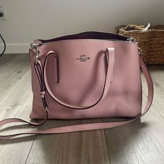 Used A Few Times But In Great Condition. Big Bag That Fits My Macbook (Smaller Version) Pink Leather With Maroon Red Interior. Comes With Dust Bag Coach Crossbody Satchel, Coach Crossbody Bag For Everyday, Coach Bag With Adjustable Strap For Everyday, Everyday Coach Satchel Bag, Coach Crossbody Satchel For Daily Use, Coach Satchel With Adjustable Strap For Errands, Coach Crossbody Satchel For Everyday Use, Coach Satchel With Removable Pouch And Double Handle, Coach Top Handle Satchel For On-the-go