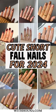 Short Nails November 2024, Fall Short Acrylic Nails Autumn, Fall Nail Colors Short, Fall Nail Colors For Short Nails, Trending Nail Colors Fall 2024, Short Nails 2024 Fall, Short Nails Acrylic Autumn, Nails Ideas On Short Nails, Fall Ballerina Nails Short