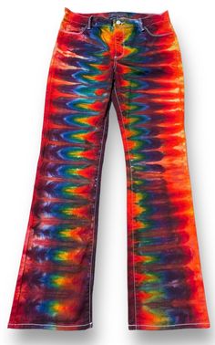 Elevate your summer wardrobe with our Size 8 Women's Rainbow Tie-Dyed Jeans! Each pair is meticulously handmade with a vibrant tie-dye pattern, ensuring a unique and eye-catching look. These jeans feature a comfortable fit and a boho-chic style, perfect for adding a splash of color to your outfit. Made from high-quality denim, they offer both durability and style. Features: *Size: Women's size 8 *Design: Hand-dyed rainbow tie-dye pattern *Material: Premium denim *Style: Bohemian, trendy, casual *Care Instructions: Machine wash cold, tumble dry low These jeans are great for making a bold fashion statement or adding a pop of color to your everyday look. Ideal for festivals, casual outings, or just expressing your unique style. Grab your pair today and stand out with every step you take! Colorful Jeans, Trendy Summer Fashion, Dyed Jeans, Jeans Trendy, Boho Denim, Tie Dye Jeans, Fashion Festival, Rainbow Tie, Size 8 Women