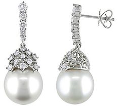 Make your entrance memorable by flaunting these timeless drop earrings boasting a lush arrangement of dangling cultured South Sea pearls surrounded by dazzling diamonds. From Bellini. Elegant Pear-shaped Cluster Earrings For Formal Occasions, White Pear-shaped Cluster Earrings For Formal Occasions, Formal Pear-shaped Pave Earrings, Formal Pear-shaped Pave Setting Earrings, Formal Pear-shaped Earrings With Pave Setting, Elegant Pear-shaped Chandelier Earrings For Formal Occasions, Diamond White Bridal Earrings With Pave Setting, Glamorous Formal Bridal Earrings With Diamond Accents, White Diamond Earrings With Pave Setting For Wedding