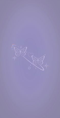 two butterflies flying in the sky on a purple background