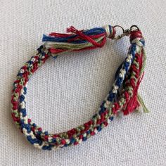 Triple Strand Multi-Colored Knotted Bracelet. Classy Style With A Shabby Chic Twist. Housekeeping Notes: * Handmade By Me :) ** Smoke Free Home ** Never Worn Length - 7 In Casual Red Woven Braided Bracelets, Red Braided Bohemian Jewelry, Bracelet Knots, Fashion Classy, Lady In Red, Womens Jewelry Bracelets, Red And Blue, Shabby Chic, Twist