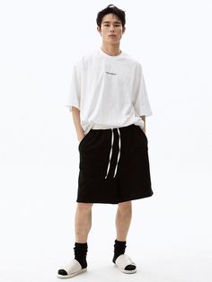 This is a comfortable and trendy shorts that are made out of high quality cotton 100% fabric. With design detail of wide silhouette and elastic waistband with string, it gives a trendy and modern look. - Wide silhouette- Two tucks and out pockets on the front- Elastic waistband with string Casual Oversized Shorts With Pockets, Oversized Casual Shorts With Elastic Waistband, High-waisted Cotton Shorts With Drawstring, Oversized Shorts With Elastic Waistband For Loungewear, Oversized Elastic Waistband Shorts For Loungewear, Casual Drawstring Shorts For Streetwear, Oversized Shorts With Pockets, Relaxed Fit Cotton Shorts With Drawstring, Cotton Shorts For Summer Streetwear