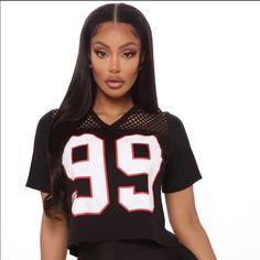 This Is A “99” Top From Fashion Nova Short Sleeve V-Neck Mesh Material On Front & Back Top Portion Of Shirt Size = Medium Black Stretch V-neck Crop Top, Summer V-neck Streetwear Tops, Black V-neck T-shirt For Summer, Black V-neck Top For Night Out, Edgy V-neck Top With Graphic Print, Edgy V-neck Graphic Print Top, Fitted V-neck Tops With Letter Print, Black V-neck Crop Top For Summer, Fitted V-neck Top With Letter Print