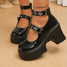 SPECIFICATIONS Size: 35/36/37/38/39/40/41/42 Color: black/white Heel type: square heel/high heels/thick heels/chunky platform Shoe type: pumps/mary janes shoes/office shoes Shoe item: Patent Leather Mary Jane shoes/chunky platform pumps woman Season: Summer Spring Autumn Occasion: Daily/Outdoor/Party/Vacation/Shopping/Wedding Gender: Women/Woman/Ladies/Lady/Female/Femme/Mujer Top shape: round toe Brand Name: Lucyever Model Number: L4260 Style: fashion Fashion Element: Shallow Pump Type: MARY JAN Patent Leather Mary Jane Shoes, High Heel Loafers, Mary Jane Shoes Black, Vacation Shopping, Shoes Office, Mary Jane Platform Shoes, Black And White Heels, Heels Chunky, Shoes Chunky