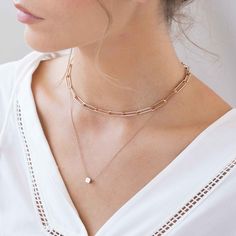 "Jewelry Gifts for Her: Women's Link Chain Necklace for stacking and layering. Summer style gift for mom, girlfriend, bestie, sister, or yourself for birthday, anniversary, or any occasion. Can be worn minimally or layered with other Bracelet. ★ D E T A I L S ∙ & ∙ M A T E R I A L ∙ I N F O Material: Sterling Silver 925/ 18k Gold Plated Sterling Silver 925 / 18K Rose Gold Plated Sterling Silver 925 / Gold Vermeil Plated Sterling Silver 925 Thickness: 1.45 mm / 0.06\" Measurements: 1.27 mm x Everyday Double Chain Rose Gold Jewelry, Dainty Rose Gold Chain Necklace For Anniversary, Minimalist Rose Gold Chain Necklace As Gift, Minimalist Delicate Chain Necklace For Mother's Day, Minimalist Paperclip Chain Jewelry For Mother's Day, Minimalist Rose Gold Chain Necklace Gift, Delicate Rose Gold Chain Necklace For Anniversary, Anniversary Necklace With Paperclip Chain For Mother's Day, Rose Gold Delicate Chain Layered Necklace As Gift