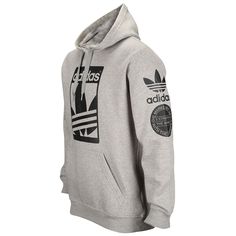 SUPER SPORTSWEAR Brand New! AUTHENTIC ADIDAS APPAREL ADIDAS MEN'S ORIGINALS SPORTSWEAR COLLECTION STREET GRAPHIC PULLOVER HOODIE Men's Size - S Colour - Medium Grey Heather/Black This men's Hooded sweatshirt has true adidas Originals style. With a front graphic inspired by a sneaker tongue label, the pullover has slightly batwing sleeves, adjustable lined hood and adidas logos on the left sleeve for seal of 3 stripe brand. Kangaroo pockets Pullover fleece Drawcord-adjustable lined hood Large Ton Sportswear Collection, Adidas Shoes Women, Hoodies Men Pullover, Pullover Fleece, Adidas Originals Mens, Mens Hooded, Sportswear Brand, Heather Black, Active Wear Tops