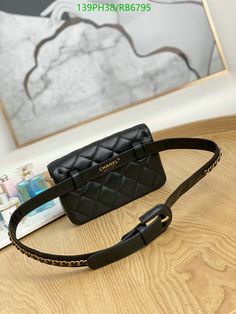 Size: 18cm*3.5cm*12cm It comes with Dust box, Care manual, Tag, and Paper bag. New Trend, Waist Bag, Lambskin Leather, New Trends, Gold Tone Metal, Belt Bag, Gold Black, Chanel Bag, New Fashion