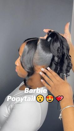 Updos With Frontal, Glue In Ponytail Hairstyles, Cute High Ponytails For Black Women, African Braids Updo Hairstyles, Cute Extended Ponytails, Easy Do It Yourself Hairstyles For Black Women, Up And Down Styles For Ladies, Homecoming Hairstyles Blackgirl, Track Ponytail Hairstyles Black