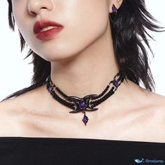 OrcaJump - Gothic Punk Black Necklace – Embrace Your Dark Stylishness Adjustable Black Rave Choker, Adjustable Black Rave Style Choker, Edgy Black Choker For Cosplay, Black Punk Choker For Cosplay, Grunge Black Choker For Cosplay, Edgy Black Necklaces For Cosplay, Edgy Black Necklace For Cosplay, Black Choker Necklace For Cosplay, Black Punk Jewelry For Cosplay