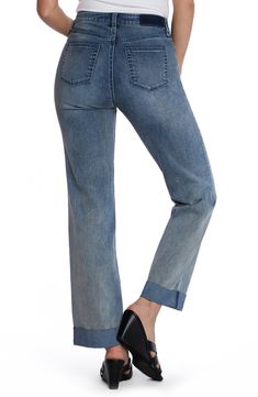 Refresh your casual looks with these slim-yet-slouchy jeans made with a hint of stretch and polished cuffs that end at the ankles. 28" inseam; 17" leg opening; 10 1/2" front rise Zip fly with button closure Five-pocket style 67% cotton, 21% REPREVE® recycled polyester, 8% polyester, 3% rayon, 1% spandex REPREVE recycled polyester is made from 100% post-consumer recycled plastic bottles Machine wash, tumble dry Imported Casual Jeans With Rolled Hem And Cuffed Ankles, Trendy Medium Wash Jeans With Cuffed Ankles, Casual Denim Jeans With Cuffed Ankles, Trendy Rolled Hem Jeans For Spring, Spring Jeans With Rolled Hem And Cuffed Ankles, Medium Wash Jeans With Cuffed Ankles For Spring, Spring Denim Blue Bottoms With Cuffed Ankles, Spring Jeans With Cuffed Ankles In Medium Wash, Spring Denim Blue Jeans With Cuffed Ankles