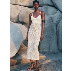 New With Tag Brand Zara Seller: @Chloethy Zara S/S 2024 Collection Midi Dress With V-Neckline And Spaghetti Straps. Tonal Crochet Trim At Hem. Color Sand | 0858/026 Outer Shell Main Fabric 81% Cotton 18% Polyester 1% Elastane Secondary Fabric 98% Cotton 2% Elastane Details 100% Cotton Chic V-neck Crochet Dress For Day Out, Zara Crochet Fitted Dress For Summer, Zara Chic Crochet Summer Dress, Chic Zara Crochet Dress For Summer, Chic Zara Crochet Dress For Day Out, Chic Crochet Dress By Zara For Day Out, Chic Fitted Crochet Dress With Spaghetti Straps, Chic Crochet Spaghetti Straps Fitted Dress, Chic Fitted V-neck Crochet Dress