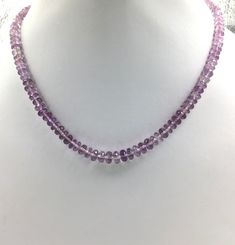 Natural Amethyst Faceted Beads Gemstone Necklace Weight: 118.65 Carats Size: 5 To 8 MM Strands: 1 Length: 18 Inches Shape: Beads S H I P P I N G & R E T U R N P O L I C Y We offer FREE SHIPPING Worldwide. For Express Delivery Upgrade, Choose the Option on the checkout page. Return Policy: We accept RETURN & EXCHANGE Lavender Round Jewelry With Faceted Beads, Lavender Single Strand Round Bead Jewelry, Lavender Single Strand Jewelry With Round Beads, Amethyst Faceted Beads Jewelry, Elegant Purple Faceted Beads Gemstones, Round Faceted Amethyst Beads Jewelry, Round Amethyst Jewelry With Faceted Beads, Rondelle Amethyst Gemstone Beads, Amethyst Rondelle Gemstone Beads