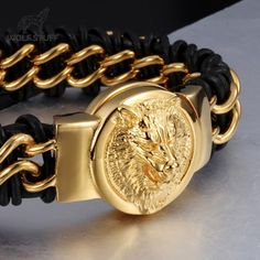 This animal gold bracelet made of 316L stainless steel will provide you a glorious destiny. A perfect jewel to enhance your style. 316L Stainless Steel : does not tarnish, chlorine resistant 8,6 in - 22 cm Meticulous finish Free shipping Bracelet Man, Wolf Jewelry, Biker Jewelry, Men Bracelet, Wolf Head, Men's Bracelet, Gold Plated Bracelets, Luxury Sunglasses, Mens Gold