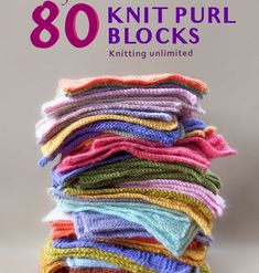 a pile of knitted socks sitting on top of each other with text overlay