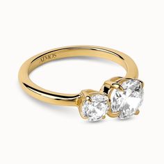 two stone engagement ring in yellow gold