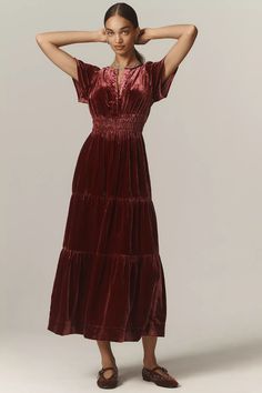 The Somerset Maxi Dress: Velvet Edition | Anthropologie Somerset Dress, Self Energy, Somerset Maxi Dress, Extra Dresses, Girl Wishlist, Cute Formal Dresses, Altard State Dresses, Fall Winter Dresses, Dress Velvet