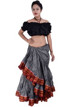 Style: cotton skirts  We use excellent quality cotton fabric make these dance skirts. You will love them for Gypsy Dance and Tribal. Skirts met four layers of tissue. The waist has both elastic and draw string for maximum adjustment. These are well made ​​skirts and lots of fun to dance. Please accommodate us as the color may vary from actual product received as all are handmade and hand coloring.  Measurement (approx):  Waist: 30-50 elastic elastic inches; Length: 37 inches  Linning used: Yes S Fitted Belly Dance Skirt For Dance, Fitted Skirt For Belly Dance, Fitted Full-length Ruffled Skirt, Traditional Long Skirt With Ruffles, Fitted Ruffled Skirt For Dance, Fitted Belly Dance Skirt With Ruffles, Ruffled Fitted Skirt For Dance, Stretch Long Skirt With Attached Cancan, Fitted Floor-length Ruffled Maxi Skirt