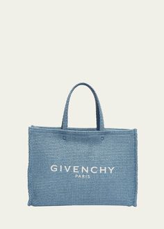 Givenchy Medium G-Tote Bag in Cotton Givenchy Top, Givenchy Women, Givenchy Paris, Raffia Bag, Natural Women, Shopper Bag, Open Top, Cotton Top, Black Tote Bag