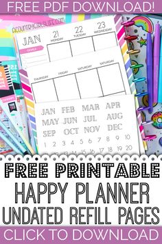 the free printable happy planner for kids is shown with text overlaying it