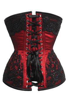 Indulge in the exquisite elegance of this Red and Black Couture Overbust Corset. The lace overlay adds a touch of luxury to the red and black color scheme, making it perfect for any high-end event. Enjoy the flattering and figure-enhancing design, perfect for showcasing your sophisticated and exclusive style. Style: Overbust, Regular Length Range: Waist Taming Corset Design Features: Satin Overlay in Tulle, Luxury Beading and Lace embellishment , Hip Gores Colour: Red, Black Fully Adjustable Lac Waist Trainer For Men, Black Couture, Corset Shop, Cotton Corset, Bridal Corset, Bespoke Clothing, Corset Shirt, Valentine Dress, Plus Size Corset