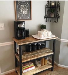 a small coffee bar in the corner of a room