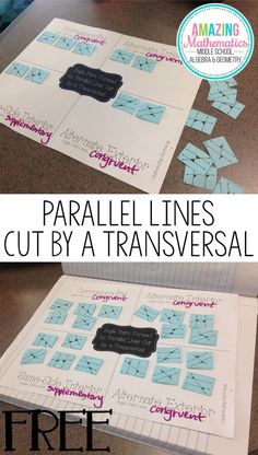 the instructions for how to make parallel lines cut by a transversal with this free printable