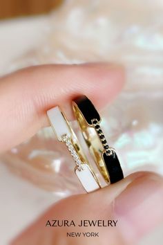 Black or white? Our new matching enamel rings are here!💫 Chic and trendy, our Oneness Enamel Ring makes a perfect go-to-matching gift to celebrate friendship that stands the test of time or a great addition to your need-now list. Shop now! Modern White Gold Rings With Enamel, Modern White Gold Enamel Ring For Anniversary, White Stackable Enamel Jewelry, White Enamel Stackable Ring, White Stackable Enamel Ring, Trendy White Open Ring, White Ring With Black Enamel For Gift, Trendy White Rings For Anniversary, Elegant Yellow Gold Enamel Stackable Rings