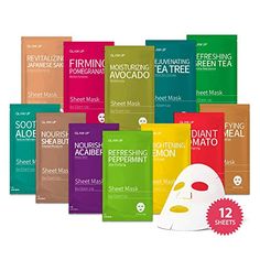 GLAM UP Premium Facial Sheet Mask 12 Combo (Pack of 12) | Face Masks Skincare, Hydrating Face Masks, Moisturizing, Brightening and Soothing, Beauty Mask For All Skin Type Variety Beauty Mask Set Brand: GLAM UP Features: ACTIVE INGREDIENTS - Face Masks Skincare with the most natural ingredients like Shea Butter, Aloe, Tea Tree, Peppermint, Green Tea, Lemon and many more beneficial ingredients. From acne to dryness, this combo is perfect for every skin concern. SKINCARE ESSENTIALS - Brightening, Hydrating, Calming and Moisturizing facial sheet masks. An assortment of treatments curated to enhance the natural glow of all skin types. NOT TESTED ON ANIMALS - Bye, cruelly tested on animals! Leaping Bunny certified, theses sheet masks are Cruelty Free. REASONABLE PRICE - Enjoy12 high quality skin Face Masks Skincare, Masks Skincare, Korean Sheet Mask, Korean Face Mask, Korean Face, Facial Sheet Mask, Sheet Masks, Beauty Mask, Clean Face