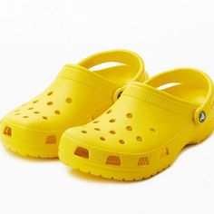 New Specs In The Photos Size W:7 M:5 Yellow Non-slip Beach Clogs, Yellow Non-slip Casual Clogs, Yellow Casual Non-slip Clogs, Yellow Slip-on Casual Clogs, Yellow Casual Slip-on Clogs, Casual Yellow Clogs For Beach, Casual Yellow Clogs For The Beach, Casual Yellow Beach Clogs, Yellow Synthetic Clogs With Round Toe