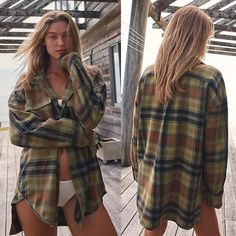 We The Free Izzy Oversized Green Plaid Button Down Shirt New Brand New Without Hang Tag Essential Shirt, Oversized Flannel, Winter Shirts, Free People Jacket, Brown Plaid, Green Plaid, Flannel Shirt, Plaid Shirt, Free People Tops