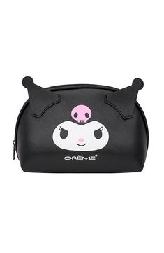 The Creme Shop KUROMI MAKEUP TRAVEL POUCH - Palace Beauty Galleria Cute Portable Cosmetic Bag For Travel, Trendy Compact Portable Cosmetic Bag, Trendy Portable Compact Cosmetic Bag, Kawaii Portable Pouch For Travel, Kawaii Travel Zipper Pouch, Kawaii Zipper Travel Pouch, Kawaii Portable Travel Pouch, Trendy Black Pouch For Personal Use, Kawaii Cosmetic Bag With Zipper For Daily Use