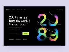 an image of a web page with numbers and the words, 2009 classes from the world's instructors