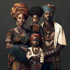 Introducing our stunning portrait of an African Family. This one-of-a-kind piece has been expertly crafted resulting in a truly captivating and realistic image. Whether you're looking to add some cultural flair to your home or office, or simply want to admire the beauty of a loving family, our portrait of an African Family is the perfect choice.  Order yours today! Does not Include Watermark Family Digital Art, African American Family, African Wall Art, Historical Facts, Family Traditions, Family Portrait, Art Abstrait, African Art, Black Art