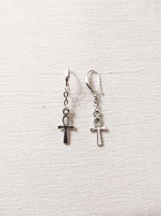 "◆ Earrings with Ankh cross The earrings are long 1.5748 inches and are silver plated, The product is handmade with great care. ♡ In my shop there are many handmade jewels for all tastes, come and look at them you are welcome! ♡ -------------------------------------------------------------------------- The Ankh cross is perfect to wear around the neck and it seems that placing it on the forehead when you are particularly tired or a little melancholy or stressed, this can bring benefits. Furtherm The Ankh, Ankh Cross, Edgy Jewelry, Handmade Jewel, Moon Jewelry, Silver Plated Necklace, Fantasy Jewelry, Jewelry Inspo, Dream Jewelry