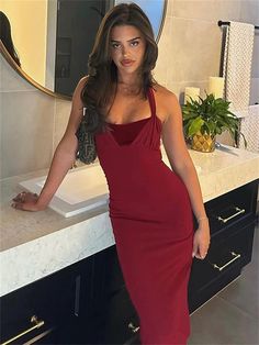 TAVIMART - Summer Backless Slim Long Dress Women's Fashion 2024 Bandage Square Collar Elegant Party Dress Ladies Solid Maxi Dress New SIZE (Unit: CM): S,M,L S : Bust:72-88CM Waist:59-68CM Hips:78-94CM Length:131CM M : Bust:76-92CM Waist:63-72CM Hips:82-98CM Length:132CM L : Bust:82-98CM Waist:69-78CM Hips:88-104CM Length:133CM Note:( 1 CM =0.39 Inch, 1 Inch = 2.54 CM) Slim Long Dress, Elegant Party Dress, Solid Maxi Dress, Backless Maxi Dress, Elegant Party Dresses, Backless Maxi Dresses, High Quality Dress, Pleated Maxi Dress, Fashion 2024