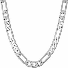 PRICES MAY VARY. These Diamond Cut Figaro Necklaces are Made To Last with up to 20X more 24 karat gold plating than standard electroplated fashion jewelry; Choice of Width: 6.5mm ( ~ 1/4 inch ), 8mm ( ~ 5/16 inch ), 9.5mm ( ~ 3/8 inch ) or 11mm ( ~ 7/16 inch ); Available in 18 20 22 24 26 30 and 36 inches; Choice of Gold or White Gold (Rhodium)  Made In USA since 1987 by a small family run business; Comes in a black velvet pouch for easy gift giving; Suited for men & women; Great gift for mom, d Real Gold Chains, Figaro Necklace, Figaro Chain Necklace, Figaro Chains, Figaro Chain, Great Gifts For Mom, Velvet Pouch, Chain Necklaces, Necklaces For Women