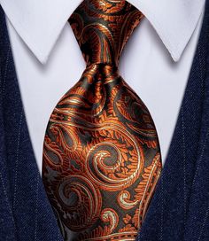 Material: Feel Soft & Easy to care for, Great Value for the Handmade QualityStandard Necktie: Classic Width in 3.15 in (8cm) Total Length: 59 in (150cm)Crafts: 1200 Stitches Jacquard WovenPacking: Gift Box Packing Occasions: Perfect for Formal or Casual, Such as Wedding, Dance, Parties, Graduations, Celebration, Business, Events, and Special Occasions Elegant Paisley Print Tie As A Gift, Elegant Paisley Print Ties As Gift, Elegant Paisley Print Suit And Tie Accessories For Gift, Elegant Brown Ties For Father's Day, Gold Paisley, Dance Parties, Stylish Mens Fashion, Tie For Men, Paisley Tie