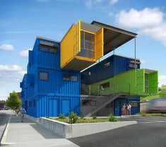 an artist's rendering of a multi - colored building