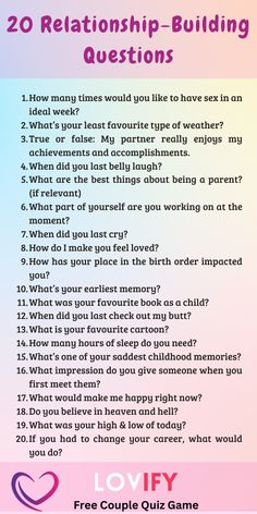 Enhance your relationship with these thoughtful questions. Ideal for creating meaningful conversations and building a solid foundation! #RelationshipGoals #DeepConnections #LoveLife #GetToKnowYou #IntimateConversations #CoupleTime #HeartfeltMoments #KnowEachOther #BondingMoments #MeaningfulTalks Relationship Building Questions, Questions To Ask Each Other, Fun Couple Questions, Couples Quizzes, Couple Game, Relationship Quiz, Relationship Games, Game Questions