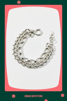 Chunky chain bracelet for an easy statement look. Features Siena metal chain bracelet Statement bracelet Chunky chain silhouette Adjustable lobster clasp Content + Care Mixed metal Avoid contact with water Imported Size Dimensions: 7.5" l + extender | Siena Metal Chain Bracelet in Silver, Women's at Urban Outfitters Trendy Metal Link Charm Bracelet, Trendy Metal Link Bracelets, Trendy Metal Link Chain Bracelet, Trendy Link Chain Bracelet With Lobster Clasp, Metal Link Chain Bracelet With Adjustable Chain, Adjustable Link Chain Bracelet In Metal, Chunky Chain Link Metal Bracelet, Trendy Silver Chain Bracelet With Lobster Clasp, Trendy Link Bracelets With Lobster Clasp