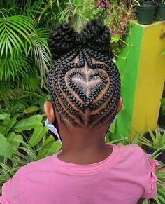 Big Girl Hairstyles, Braided Heart Hairstyles, Cornrows For Kids Black Children Hair, Hearts Hairstyles, Girls Braided Hairstyles, Heart Hairstyles