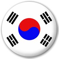 a button with the flag of south korea