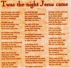 an old paper with the words twas the night jesus came