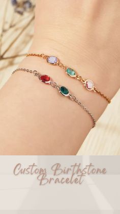 Celebrate your unique story with our Custom Birthstone Bracelet! 🌟 Personalize it with your birthstone or the birthstones of loved ones for a meaningful, elegant touch. Perfect as a gift or to treat yourself, this bracelet adds a little sparkle to every day. 💫 #CustomBirthstoneBracelet #PersonalizedJewelry #MeaningfulGifts #BirthstoneJewelry #ElegantSparkle #thecustomgoodsco #customjewelry #jewelry #handmadejewelry #finejewelry Anniversary Birthstone Name Bracelet, Adjustable Birthstone Bracelets As Gift For Mom, Sterling Silver Birthstone Bracelets For Mother's Day, Mother's Day Gemstone Bracelet, Mother's Day Birthstone Bracelet, Silver Gemstone Bracelets For Mother's Day, Mother's Day Birthstone Bracelets, Mother's Day Birthstone Name Bracelet, Hypoallergenic May Birthstone Bracelets For Birthday