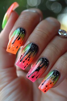 #StripedNails #NailArt #NailDesign #StripesOnNails #BoldNails #ChicNailArt #CreativeNails #NailInspo #FashionNails #StripedManicure Super Easy Nail Designs, Nail Designs Diy, Nail Designs Easy Diy, Easy Nail Designs, Pink White Nails, Acrylic Nail Ideas, The Milky Way Galaxy, Mint Green Nails, Bright Nail Art