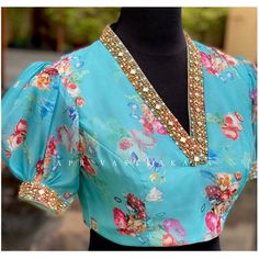 Organza Blouse Designs Latest, Organza Blouse Designs, Latest Blouse Styles, Designer Blouse Ideas, Blouse Designed, Printed Organza, Blouse Ideas, Saree Blouse Neck Designs